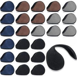 24 Pack Winter Ear Muffs Multicolor Fleece Warmers Behind The Head Earmuffs